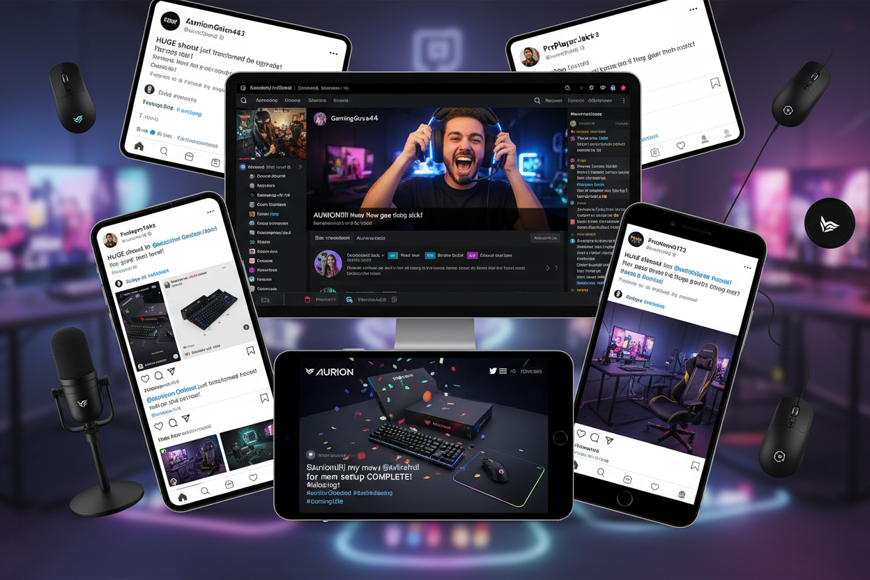 have streamers shouting out aurion equipment on social medias with our @AurionOfficial 